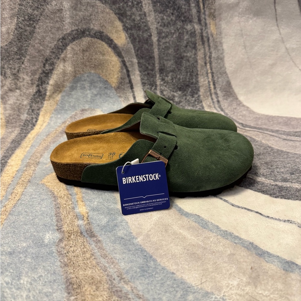 Birkenstock Boston Clog Suede Sandal Thyme Women’s Size 7 , 8 And 9 - Picture 3 of 4